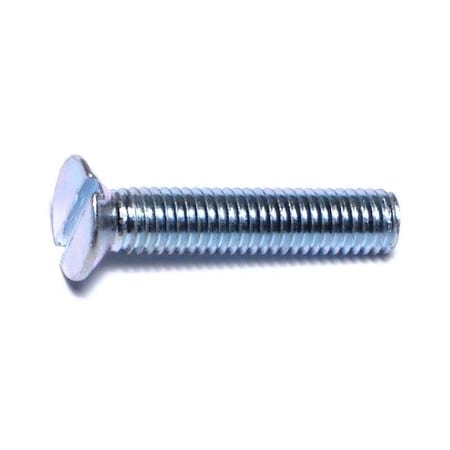 Midwest Fastener M5-0.80 x 25 mm Slotted Flat Machine Screw, Zinc Plated Steel, 10 PK 67933
